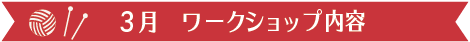 3月　ワークショップ内容