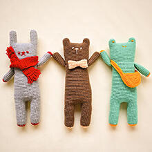  AFC-19  のっぽなあみぐるみたち（くま・うさぎ・かえる）