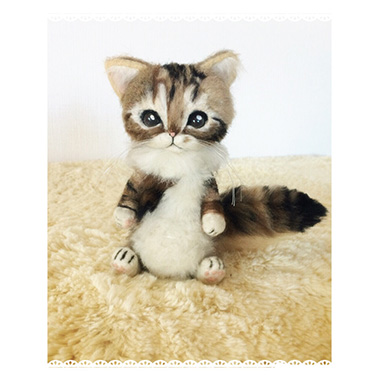 羊毛フェルト猫/オーダーノルウェージャンフォレストキャット｜手編み